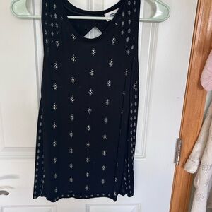 Old Navy Black Tank Top with White Pattern